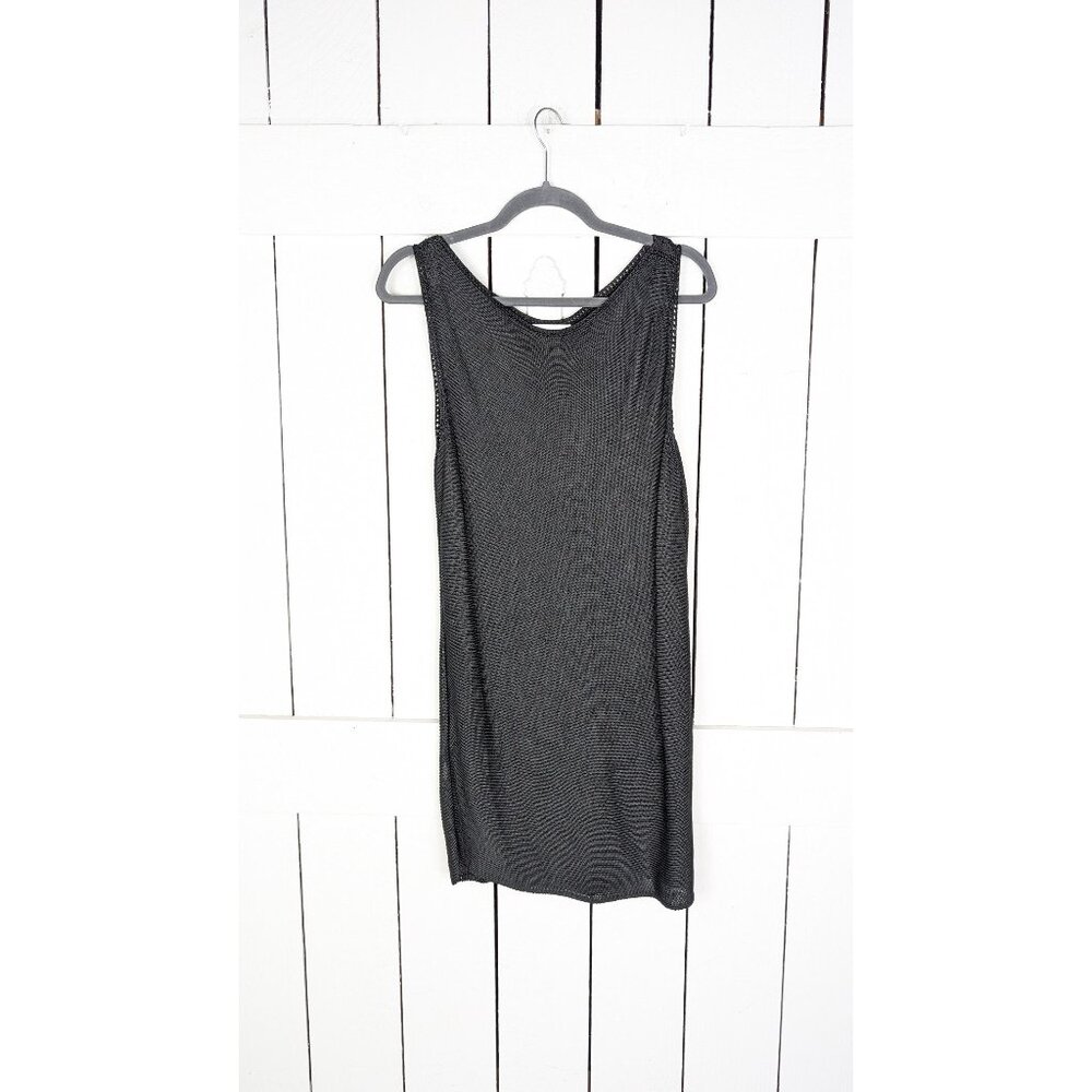 Calvin Klein black knit sleeveless tunic tank top